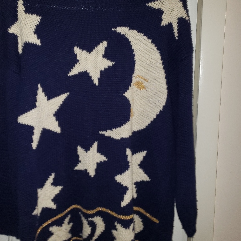 Blue Moon and Stars Sweater